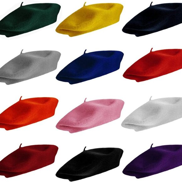 Wool Berets for Adults - French Beret - Artist Hat - Pack - Picture 1 of 7